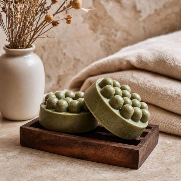 Sabonete Artesanal de Argila Verde com Capim-Limão