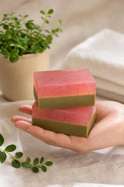 Foto principal — Sabonete Artesanal de Pimenta Rosa e Baunilha — Mod. 02 (100g)