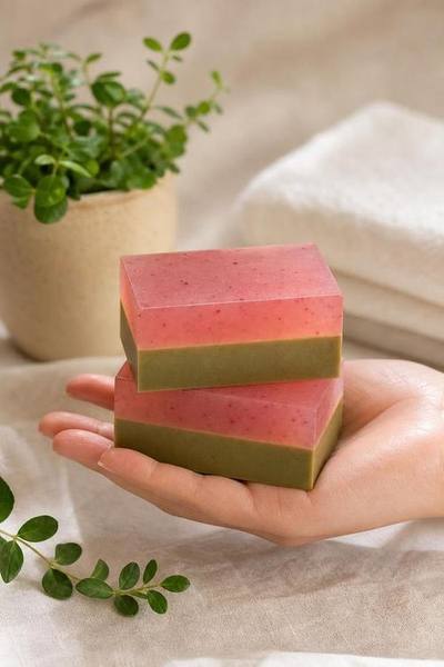 Sabonete Artesanal de Pimenta Rosa e Baunilha — Mod. 02